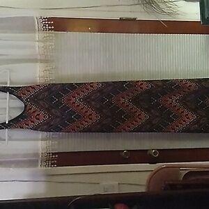 Womens j for justify maxi dress sleeveless lined splits in sides orange & black